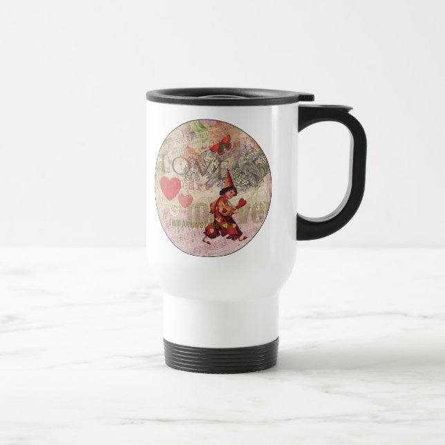 Love Heart Sweetheart Valentine Cherub Travel Mug (Right)