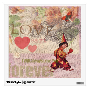 Love Heart Sweetheart Valentine Cherub Wall Sticker