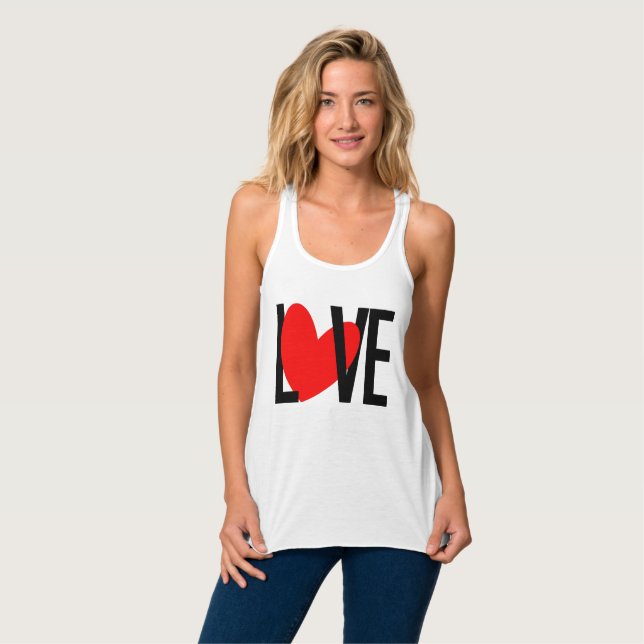 Love Heart T-shirt Tank Top (Front Full)