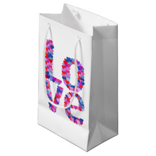 LOVE Heart Text Gift Bag