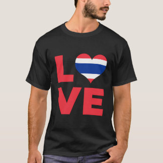 Love Heart Thailand Flag T-Shirt