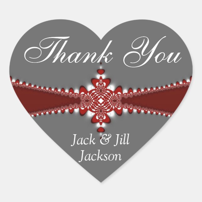 Love Heart Thank You Sticker (Front)