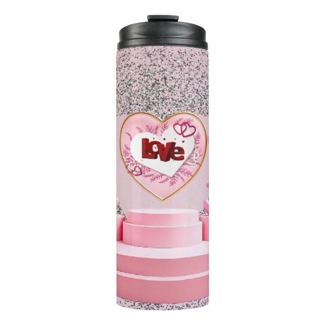 Love heart  thermal tumbler (Front)