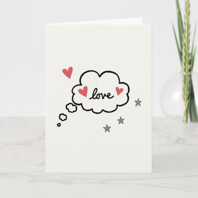 Love Heart Thought Bubble Card (Front)