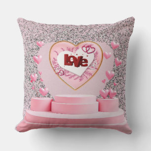 Love heart throw pillow