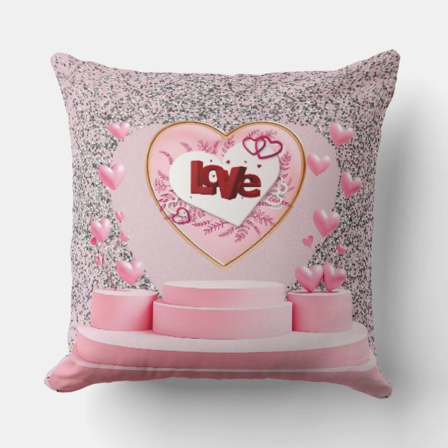 Love heart  throw pillow (Front)