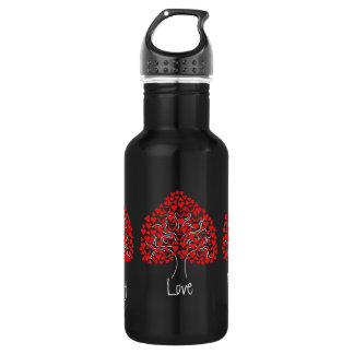 Love Heart Tree Black Bottle