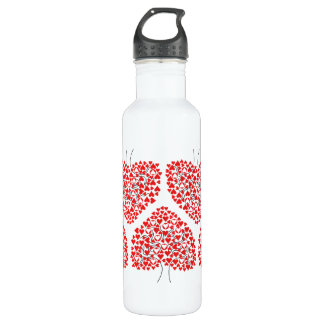 Love Heart Tree Red Bottle