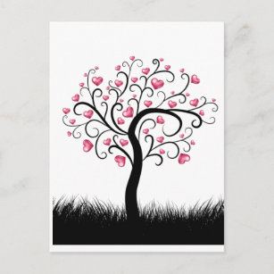 Love Heart Tree Romantic For Valentines Day Card