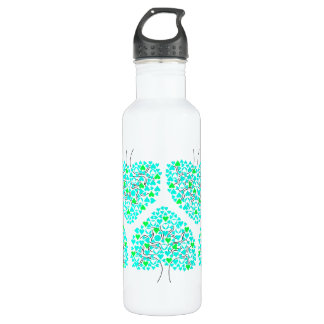 Love Heart Tree Teal Bottle