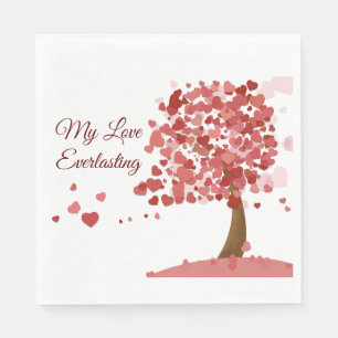 Love Heart Tree Valentine's Day Anniversary Napkins