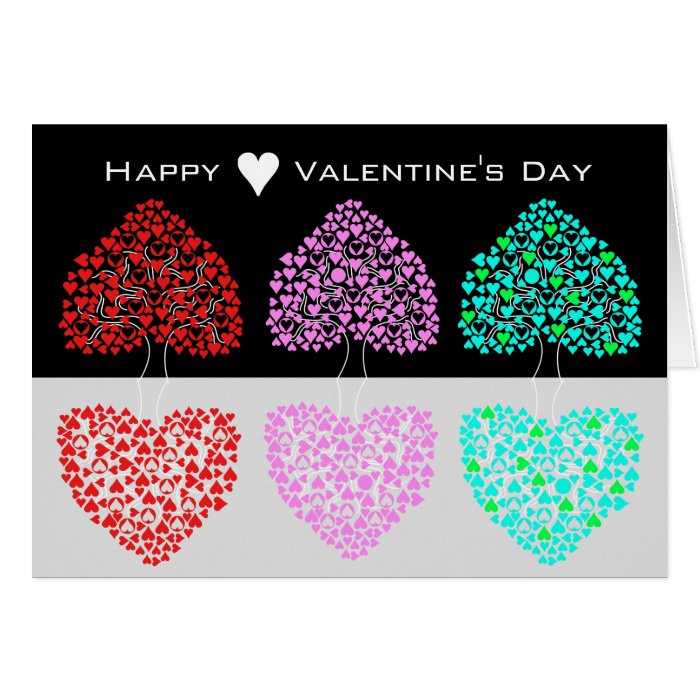 Love Heart Trees Color Valentine Card