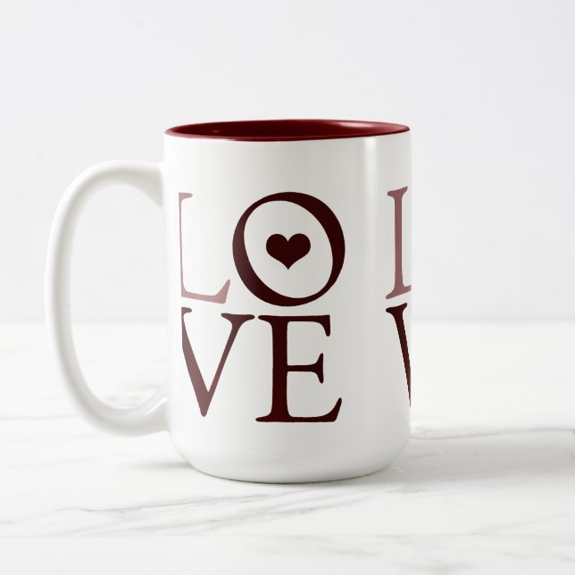 Love heart Two-Tone coffee mug (Left)
