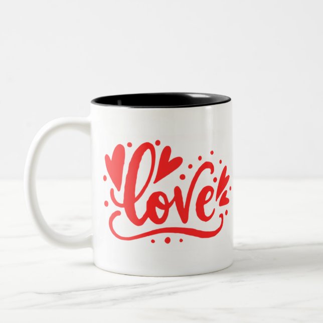 Love - Heart Two-Tone Coffee Mug (Left)