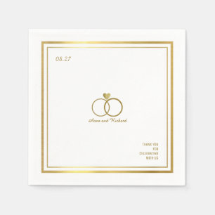 love heart & two wedding rings, an elegant paper napkins
