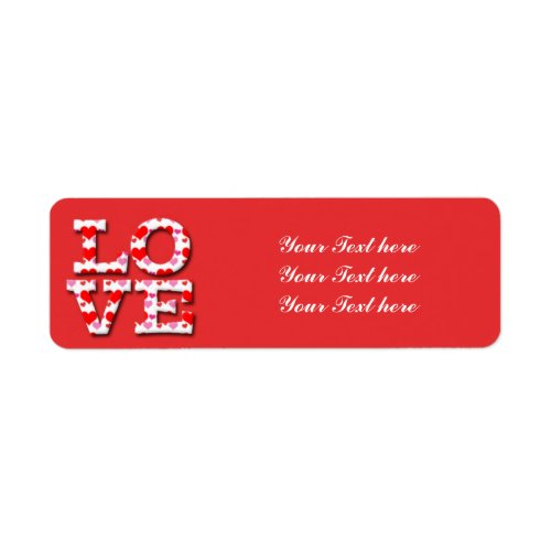 LOVE Heart Typography Valentine Address Labels