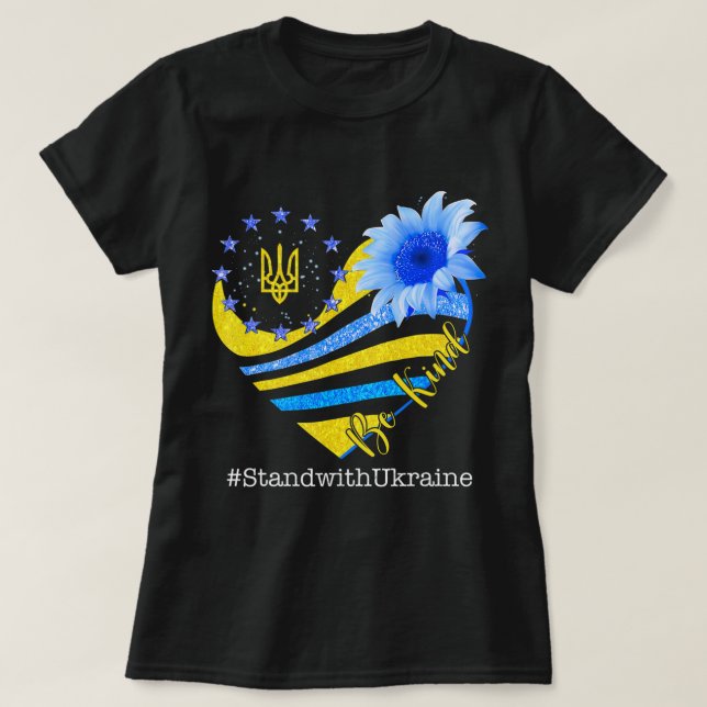 Love Heart Ukraine Be Kind Stand With Ukraine Ukra T-Shirt (Design Front)