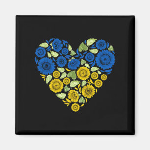 Love Heart Ukraine Sunflower Ukrainian Peace For U Magnet