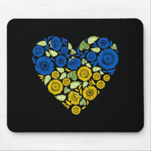 Love Heart Ukraine Sunflower Ukrainian Peace For U Mouse Pad