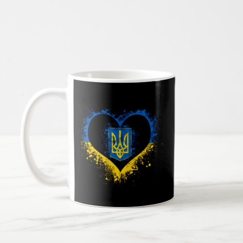 Love Heart Ukraine Trident Ukrainian Flag Stand Wi Coffee Mug