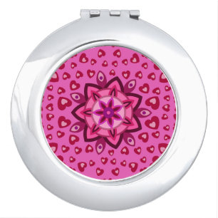 LOVE HEART VALENTINE BIRTHDAY GIFT COMPACT MIRROR