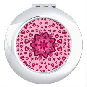 LOVE HEART VALENTINE BIRTHDAY GIFT COMPACT MIRROR