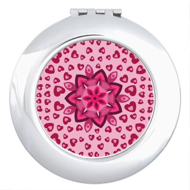 LOVE HEART VALENTINE BIRTHDAY GIFT  COMPACT MIRROR (Front)