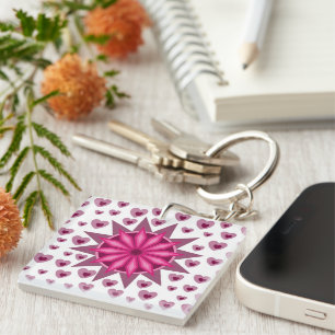 LOVE HEART VALENTINE BIRTHDAY WEDDING GIFT KEYCHAIN