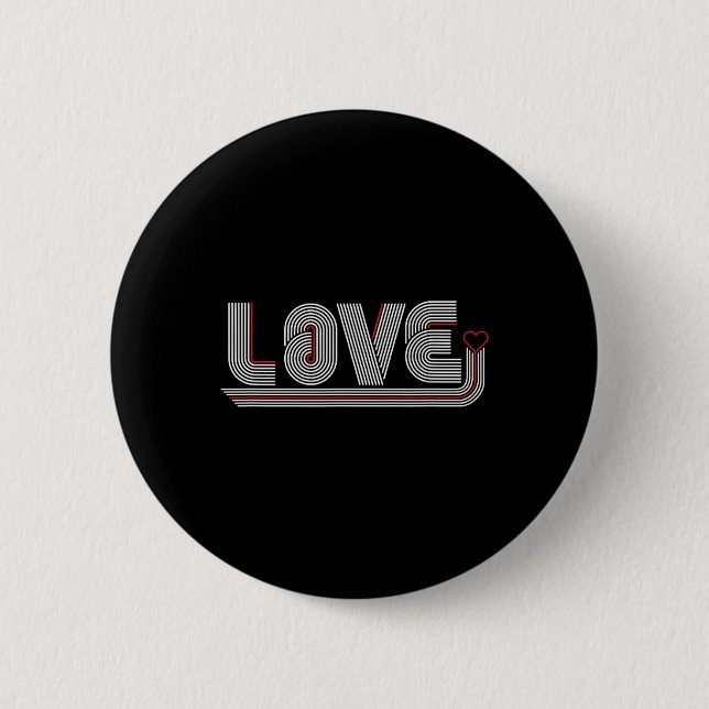 Love Heart Valentine Design  Button (Front)