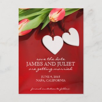Love Heart Valentine Elegant Wedding Save The Date Announcement Postcard by loveisthething at Zazzle