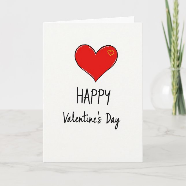 Love Heart Valentines Day Card (Front)