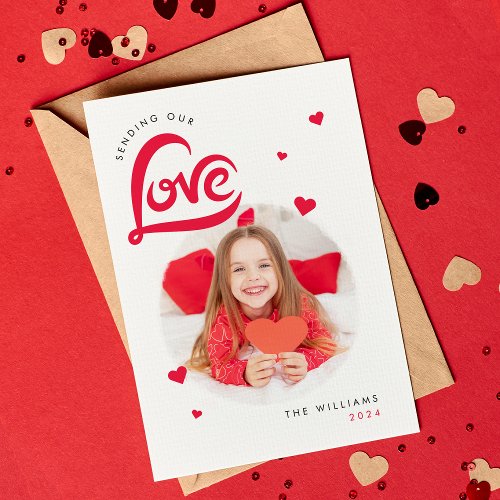 Love Heart Valentines Day Custom Photo Card