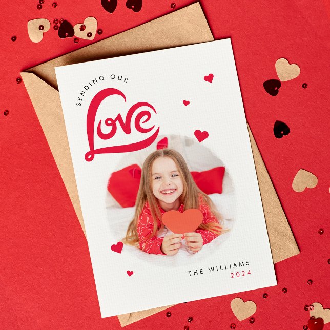 Love Heart Valentines Day Custom Photo Card (Creator Uploaded)
