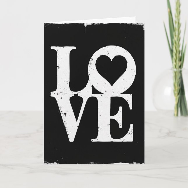 Love Heart Vintage Style Card (Front)