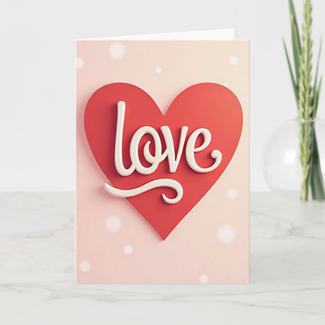 Love Heart Warm Wishes Card (Front)