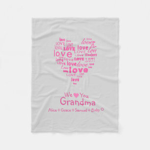 Love Heart "We Love You" Any Color Personalized Fleece Blanket