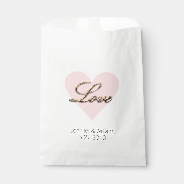 Love Heart Wedding Favor Bag (Front)