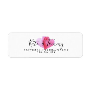 Love heart wedding invite return address label