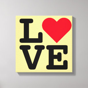Love Heart Wedding Newlywed Home Room Decor Canvas