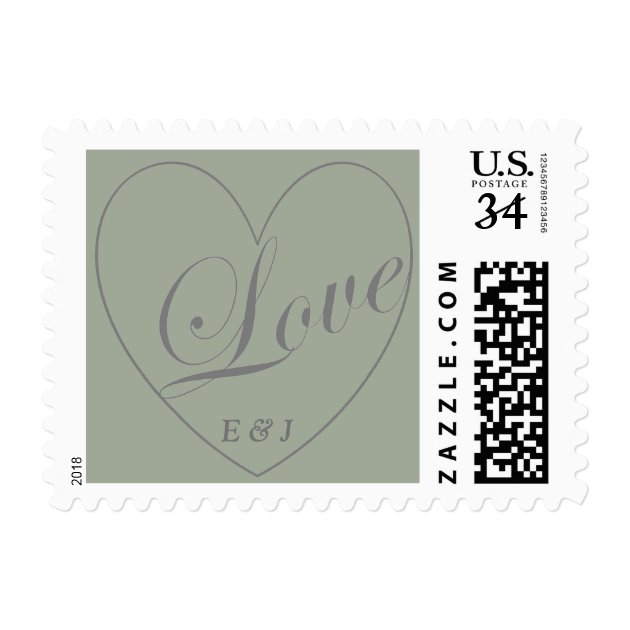 Red Heart Love Wedding Postage Stamps