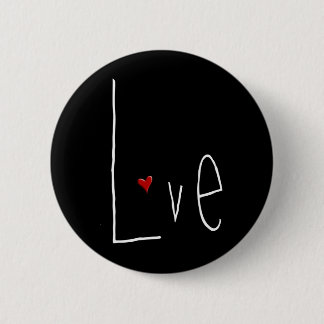 Love Heart white Button