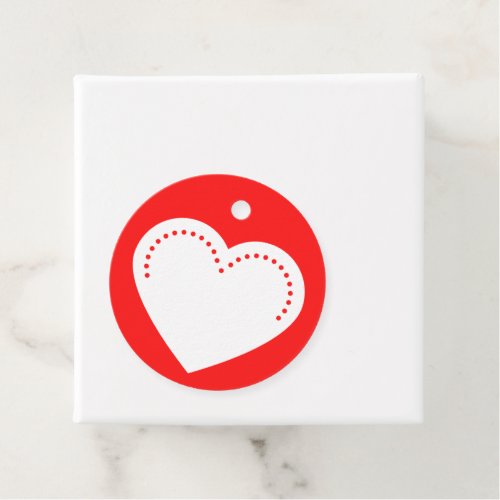 Love Heart White Valentines Favor Tags