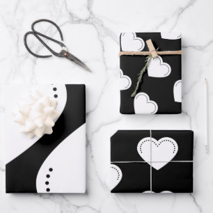 Love Heart White Valentine's Wrapping Paper Sheets