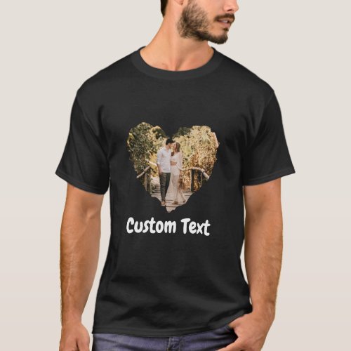 Love Heart With Custom Photo and Text T_Shirt