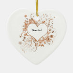 Love Heart With Flowers Ceramic Ornament at Zazzle