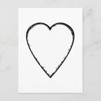 Love Heart with Scribble Edge. Postcard
