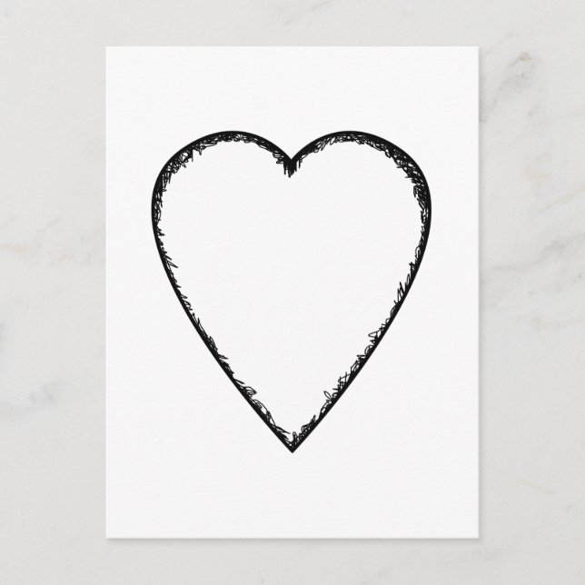 Love Heart with Scribble Edge. Postcard (Front)