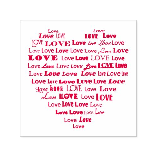 Love Heart Word Cloud Self_inking Stamp