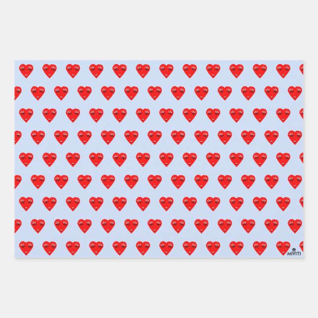 Love Heart Wrapping Paper Sheets (Front)