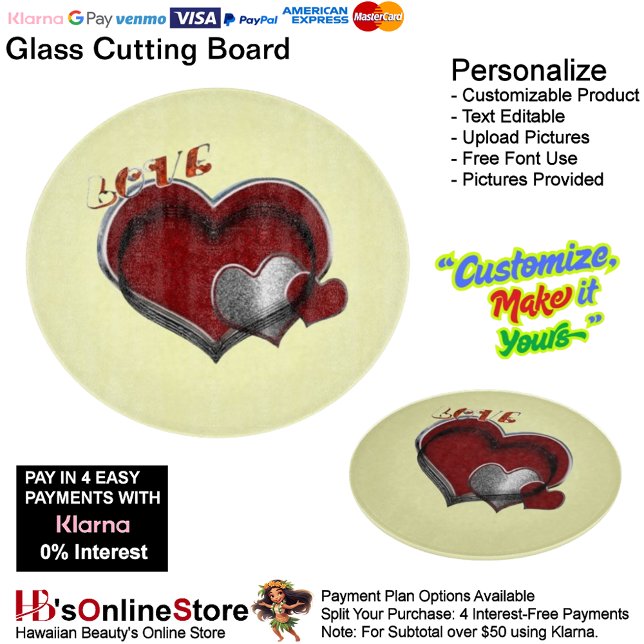 Love Heart Yellow Cooking Kitchen Glass Cutting Board (Love Heart Yellow Cooking Kitchen Glass Cutting Board.)